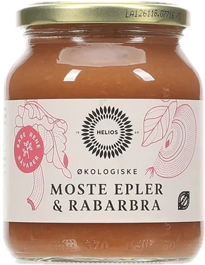 Helios Eplemos Rabarbra 360g Økologisk