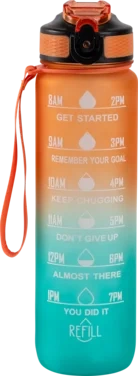 Drikkeflaske Orange & Turquois 1000ml Hollywood Motivational Bottle