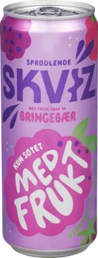 Skviz Bringebær 0,33l boks Klokk&Co