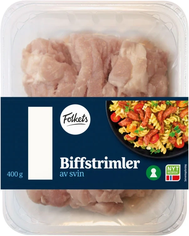 Svin Biffstrimler 400g Folkets