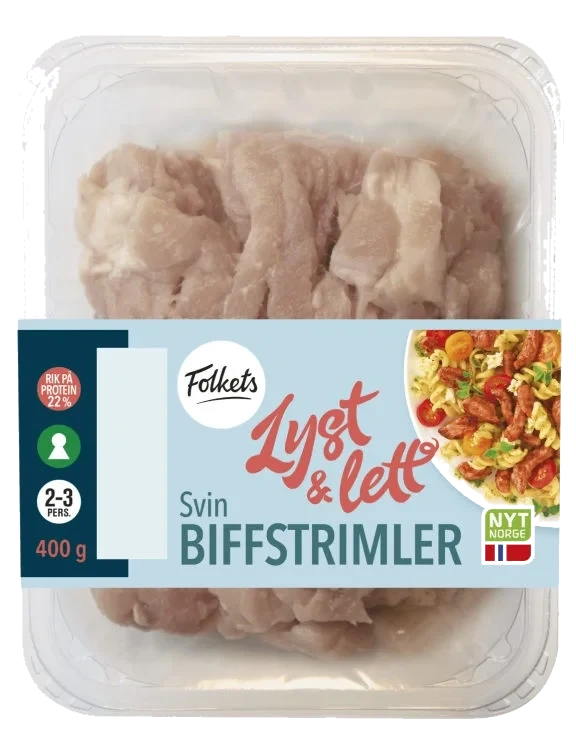 Svin Biffstrimler 400g Folkets