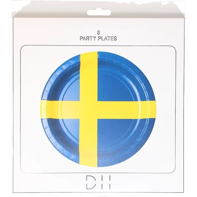 Svenska flaggan Papperstallrikar 8 st