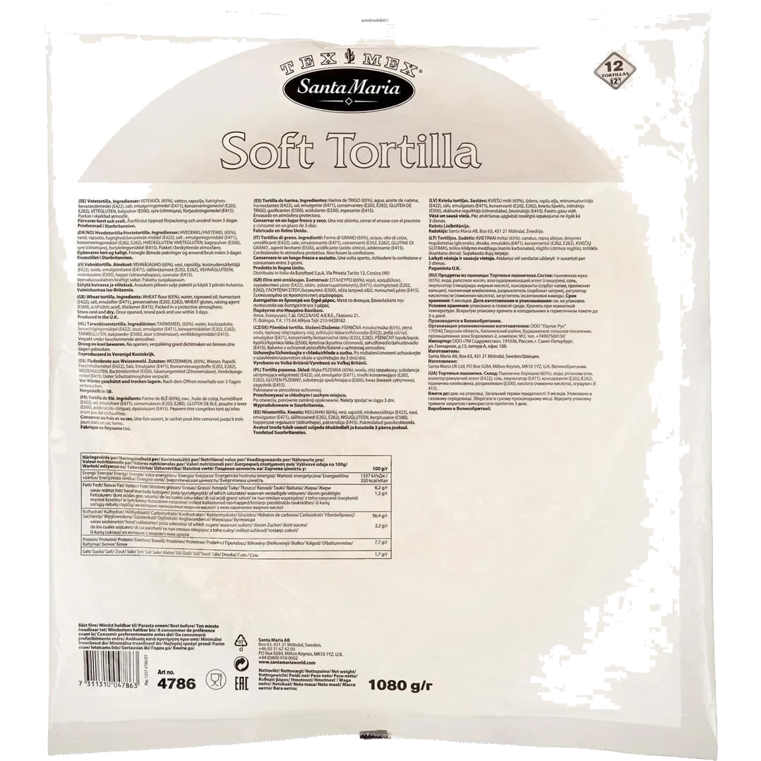 Tortilla 12 6x12stk 6x1080g