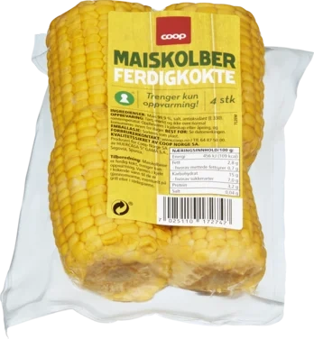 Pre-cooked Sweet Corn 4 Cobs