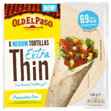 Old El Paso Extra Thin Tortilla Medium 138g