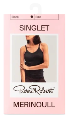Wool Singlet Jet Black L Pierre Robert