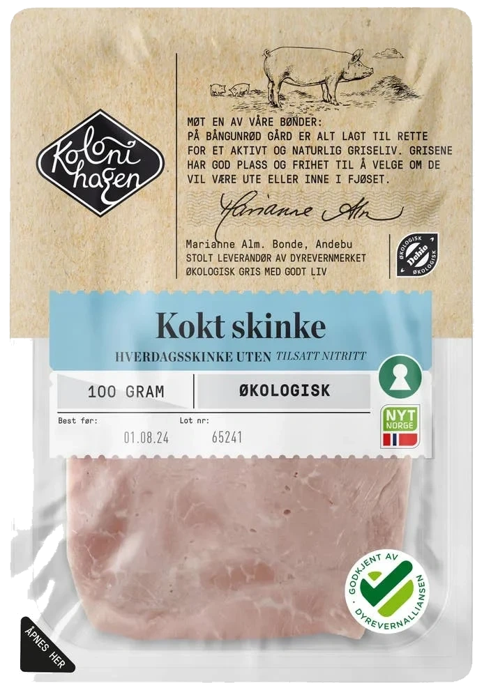 Økologisk kokt skinke