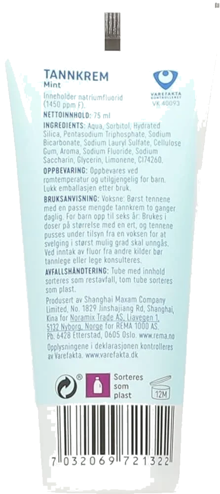 Tannkrem Mint