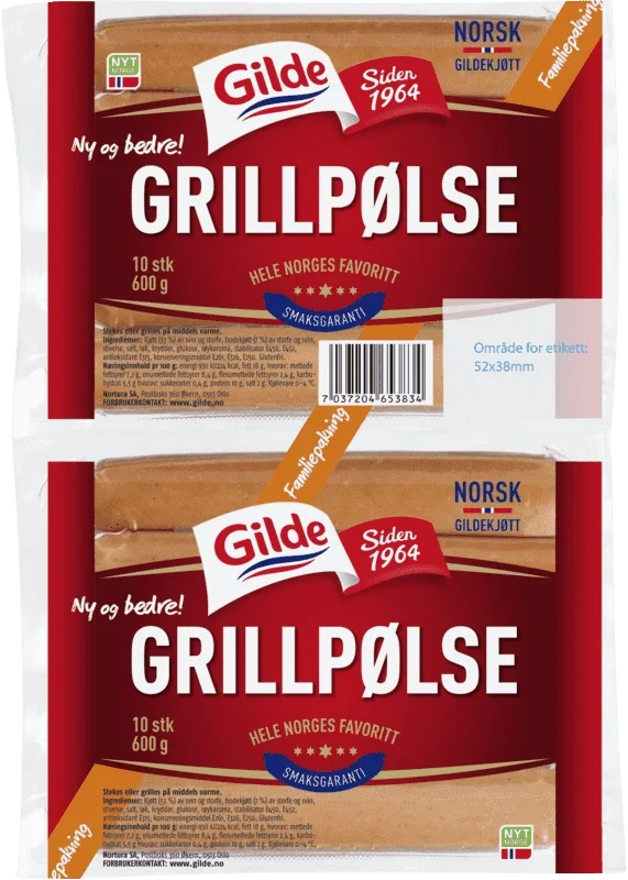 Grillpølse 2x600g Multipk Enh