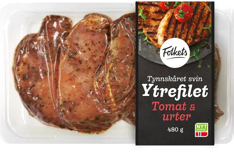 Svin Ytrefilet Tomat/Urter 480g Folkets