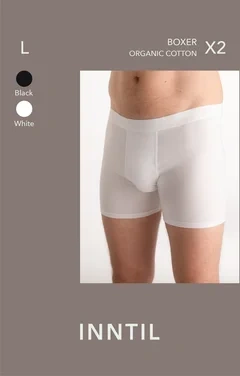 Men's Boxer, 2-pack, Black/white, L