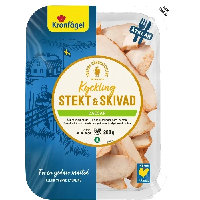 Kyckling Färsk Stekt & Skivad Caesar 200g Kronfågel