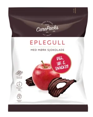 Carepacks Eplegull Sjokolade 40g