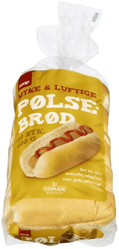 Coop Pølsebrød 10pk 600g
