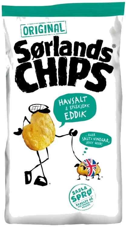 Sørlandschips Havsalt&Eplekjekk Eddik 200g