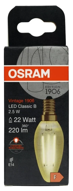 Led Vintage 1906 Classic B 22 Non-dim Klar Gullfarget E14