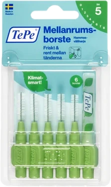Mellomromsbørste Orignal Grøn 0,8mm 6stk