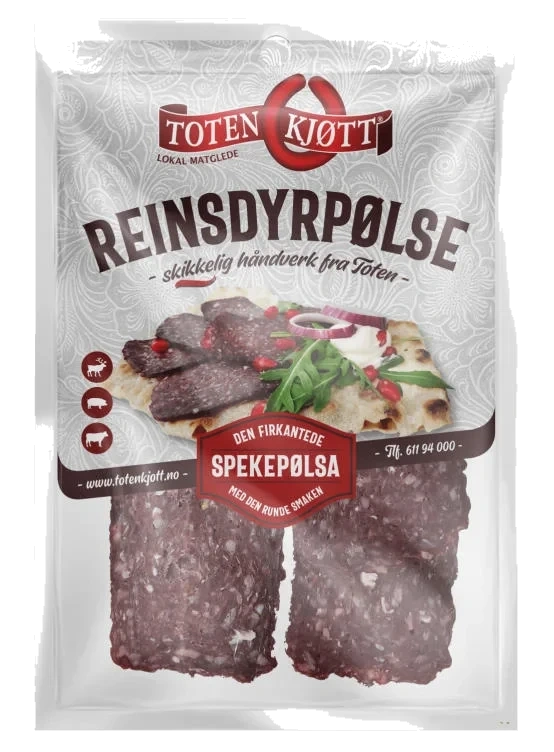 Reinsdyrpølse 100g Toten Kjøtt