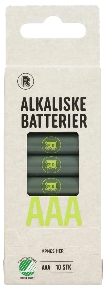 Alkaliske batterier AAA 10 stk