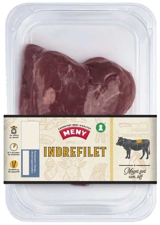 Storfe Indrefilet skivet Ca350g Meny