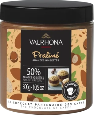 Praline 50% Mandel Hasselnøtt 300g Valrhona