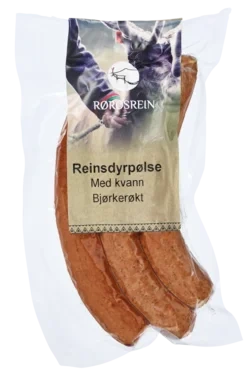Reinsdyrpølse m/Kvann Bjørkerøkt 300g Fersk