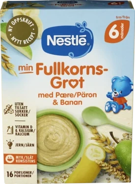 Min Fullkornsgrøt Pære Banan 6m 410g	