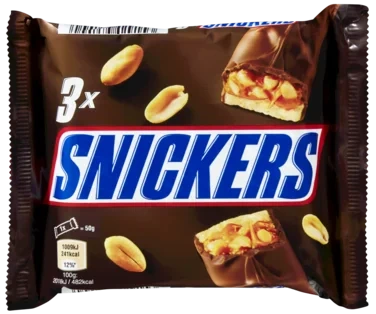 Snickers Sjokoladebar 3x50g