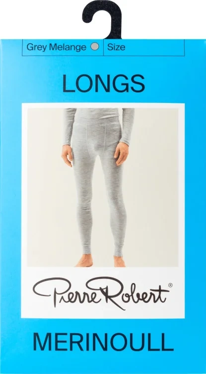 Wool Longs Men Grey Melange M Pierre Robert