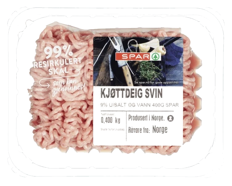 Kjøttdeig Svin 9% u/Salt og Vann 400g Spar