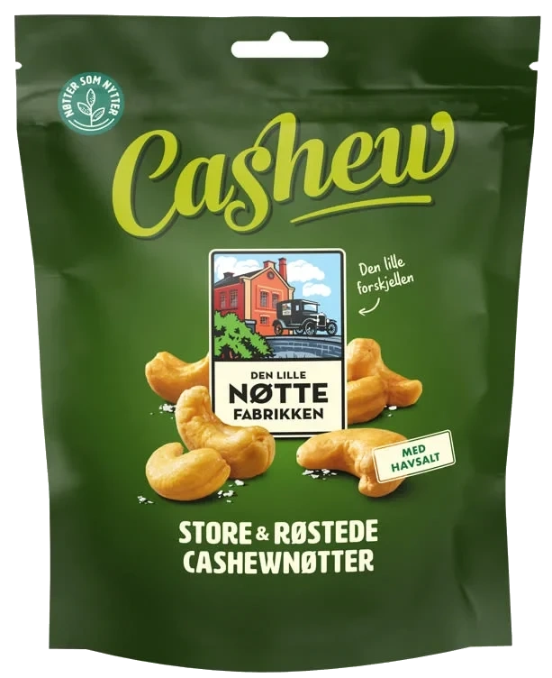 Cashewnøtter m/Havsalt 280g Dln