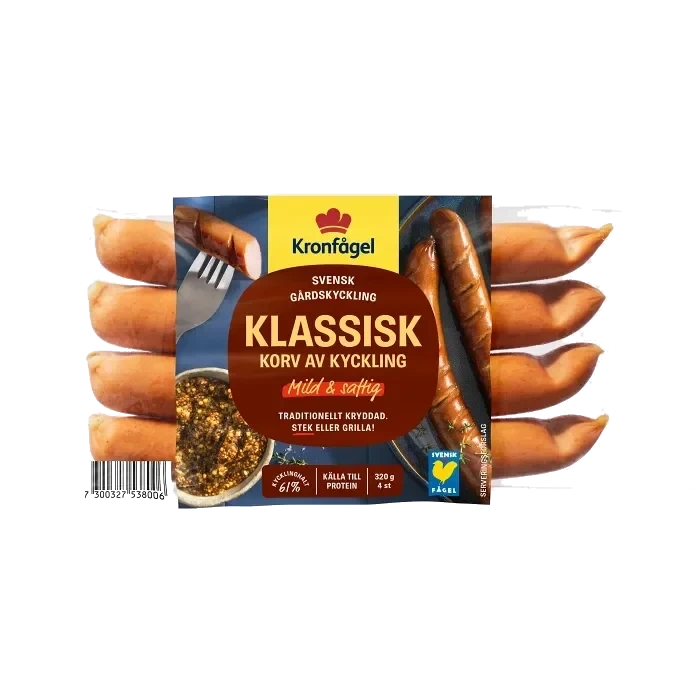 Grillkorv av Kyckling Klassisk 320g Kronfågel