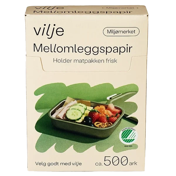 Mellomleggspapir 500ark Vilje