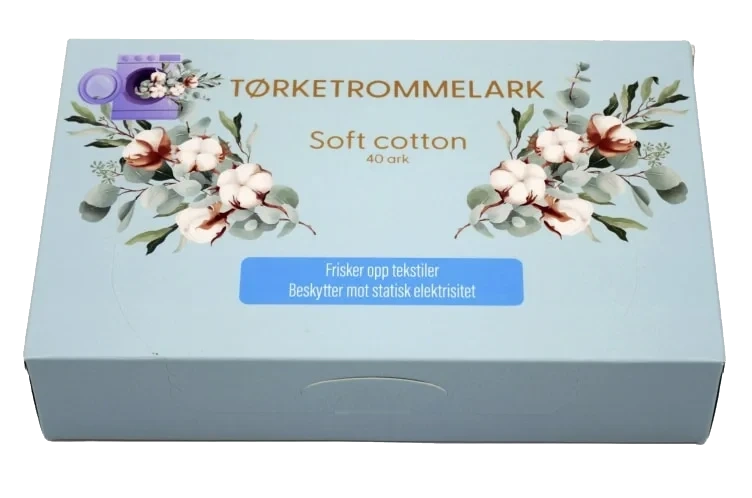 Tørketrommelark Soft Cotton 40stk