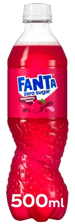Fanta Raspberry u/Sukker 0,5l flaske
