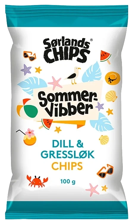 Sørlandschips Dill&Gressløk 100g Sommervibber