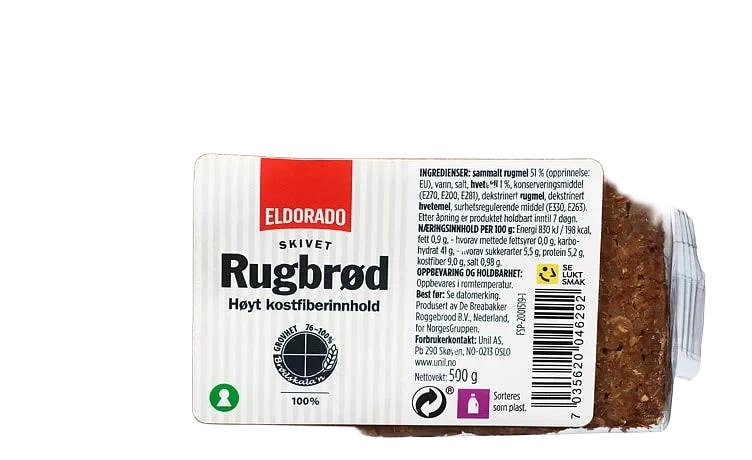 Rugbrød skivet 500g Eldorado