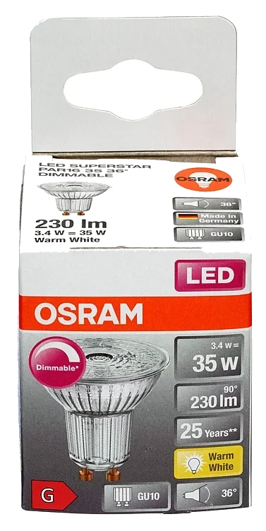 Lyspære Led Spot Par16 35 Dim Gu10 Osram