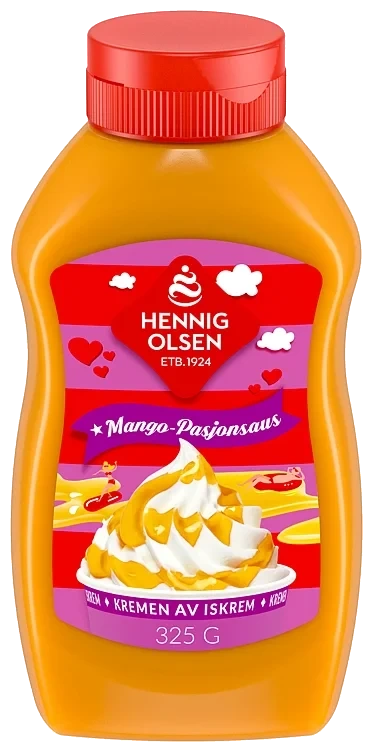 Mango- Pasjonsaus 325g Hennig-Olsen Is