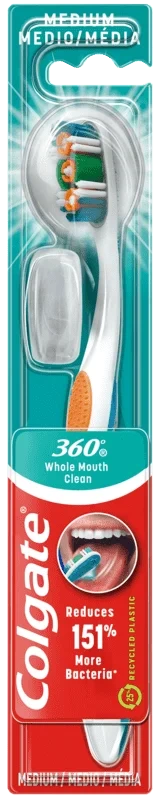 Colgate Tannbørste 360 Travel Cap Medium