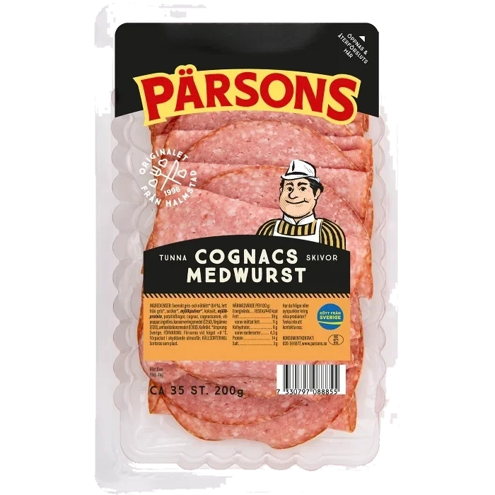 Cognacsmedwurst Rökt Tunna Skivor 200g Pärsons