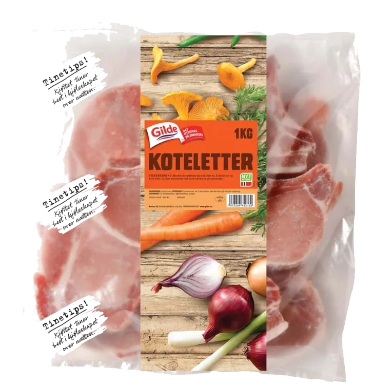 GILDE SVINEKOTELETTER M/SKALK 1 kg frys