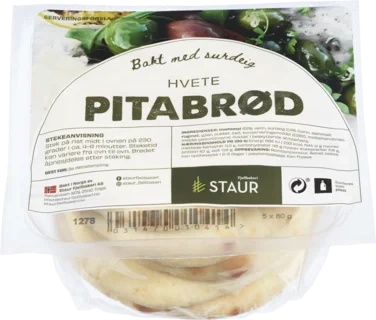 Pitabrød Hvete 5 X 80g