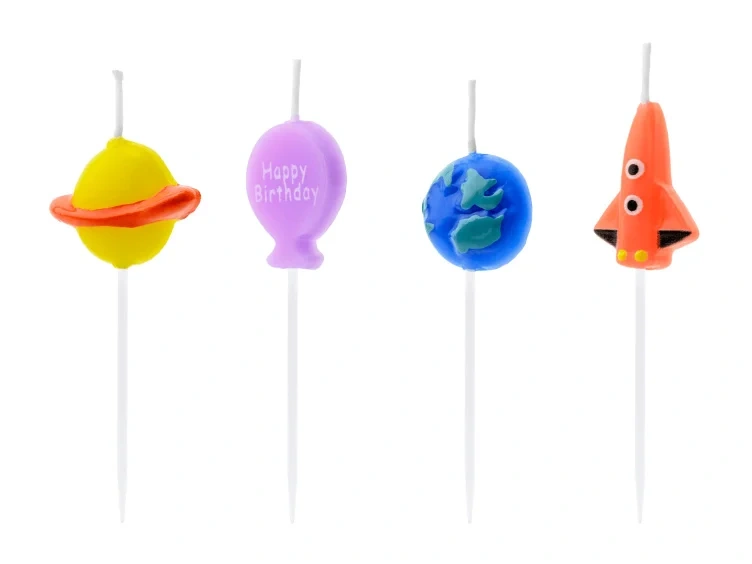 Kakelys Romskip På Stick 2,5cm Partydeco