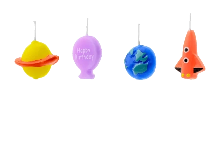 Kakelys Romskip På Stick 2,5cm Partydeco