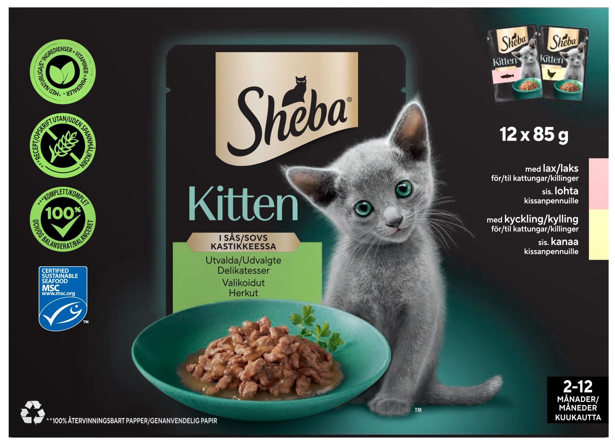 Kattmat Utvalda delikatesser i sås Kattunge 12-pack
