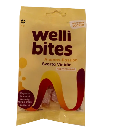 Wellibites Ananas & Pasjonsfrukt 70g