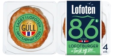 Lofotburger 86% Torsk&Sei 4x125g Lofoten