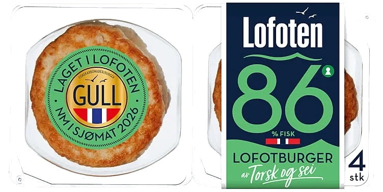 Lofotburger 86% Torsk&Sei 4x125g Lofoten