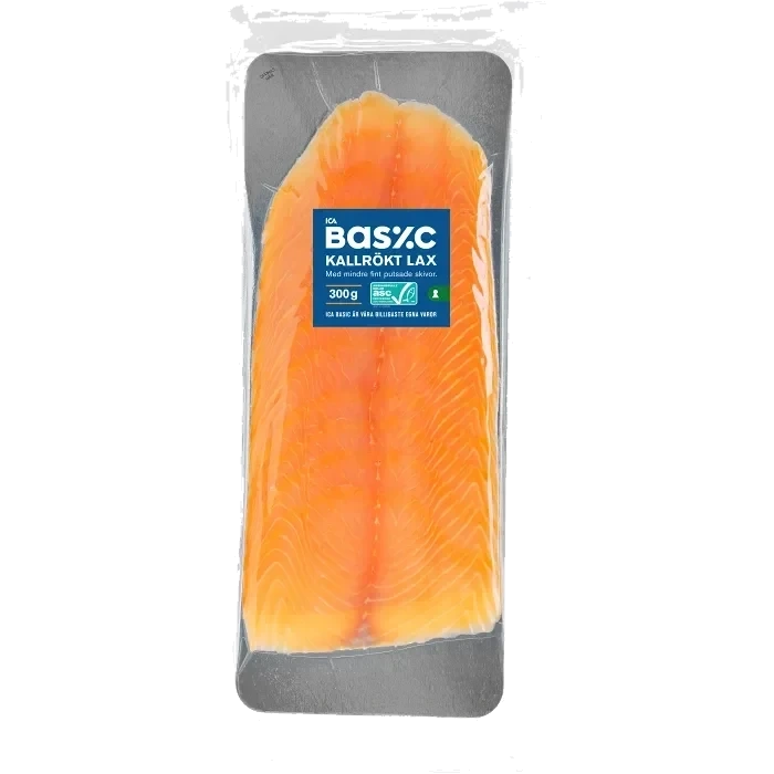 Lax Kallrökt Skivad Upptinad 300g ICA Basic